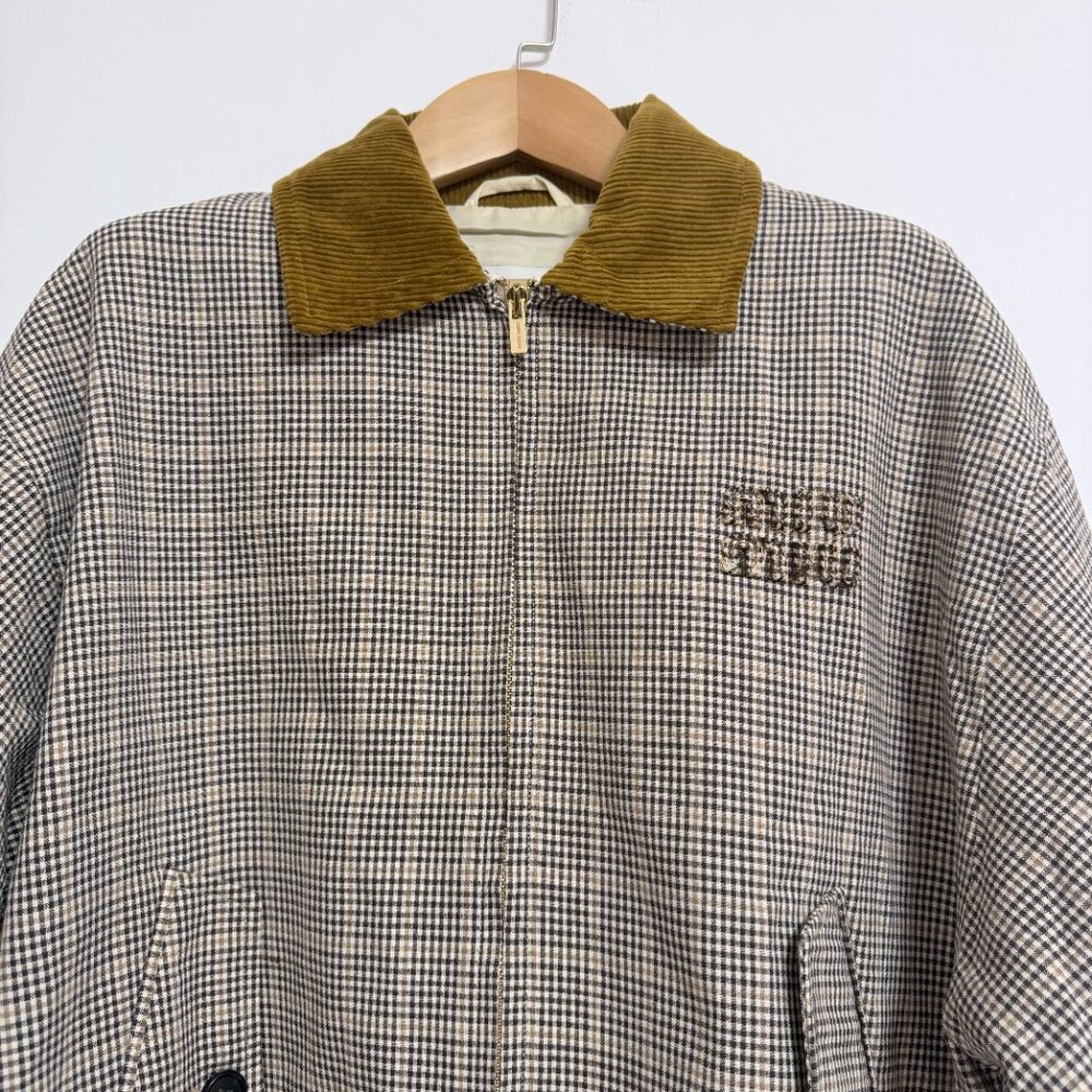 Checked Double-Weave Blouson Jacket - image 4